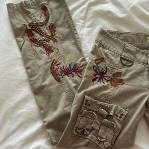 Fun Miss Bisou fashion cargo with embroidered Phoenix design
